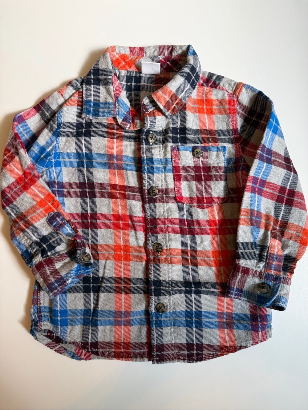 Gymboree Red, Blue, Gray Plaid Button-Down Shirt 2T - Picture 2 of 5